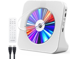 Reproductor de CD Zruxe C-69978a con altavoces Bluetooth, compatible con pantalla de control remoto, radio FM y reproducción de tarjeta USB