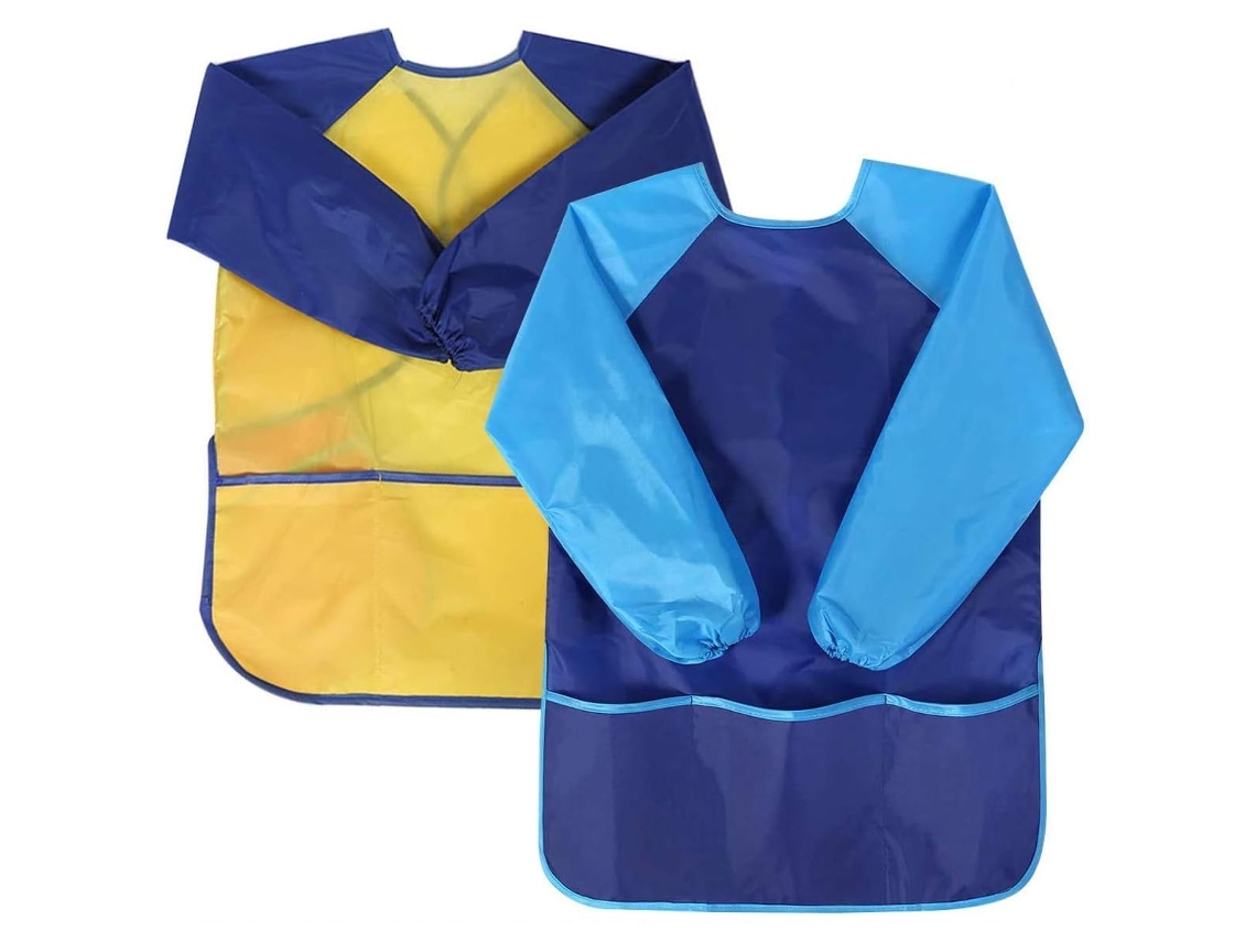 JILLIOPER Delantales artísticos para juegos, 2 piezas de poliéster impermeable, seguros y no tóxicos, para actividades creativas, aptos para niños de 5 a 8 años