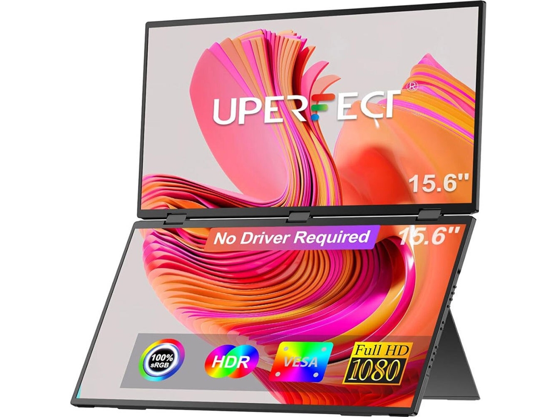Monitor portátil de doble pantalla Uperfect de 15,6 pulgadas