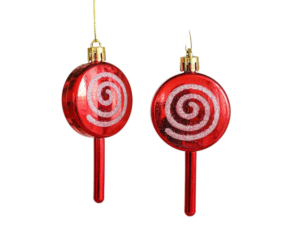 Conjunto de adornos navideños con sombreros y bastones de caramelo RNEMITERY