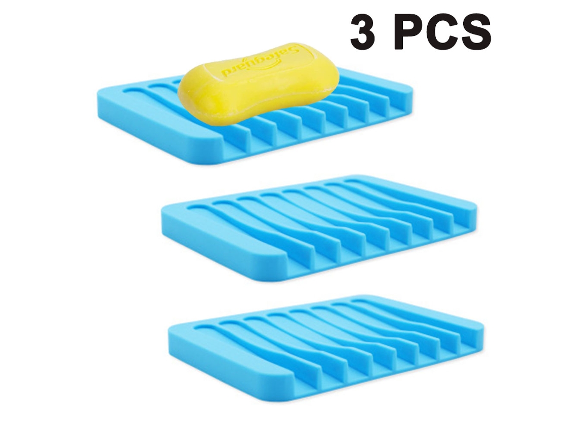 Jabonera de Silicona, 3 Piezas, para Baño, Cocina, Fácil de Limpiar RNEMITERY