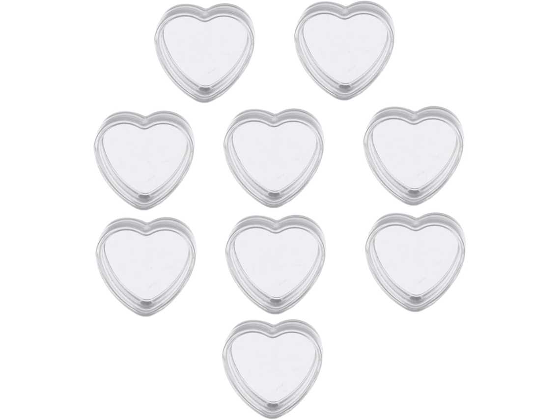 100 Unidades De Tarros Cosméticos Vacíos Con Forma De Corazón Y Tapas Para Cremas.