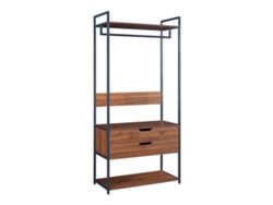 Perchero burro Larem 180x84x40cm con 2 compartimentos - Efecto nogal [EN.CASA]