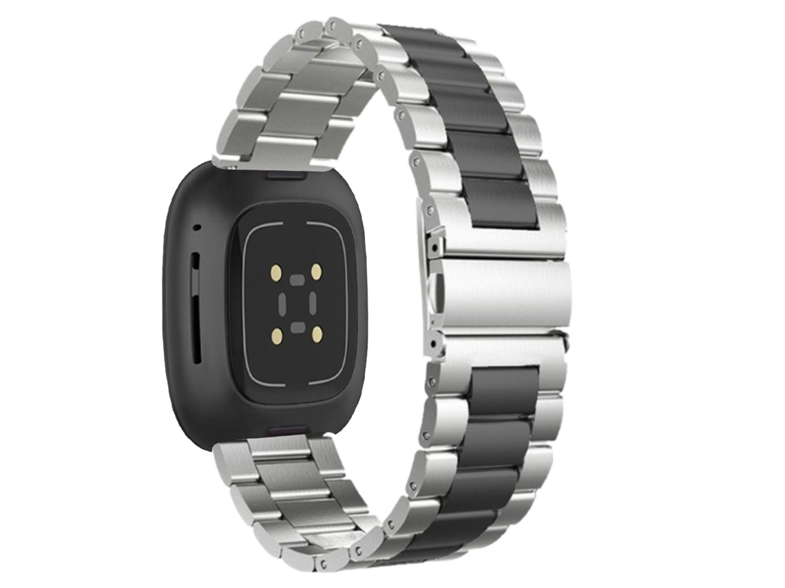 Correa Acero para Fitbit by Google Versa Lite Negro y Prata