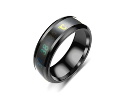 Anillo de temperatura inteligente de acero inoxidable, anillo personalizado para parejas con indicador de temperatura, talla 12 Nostalgia88