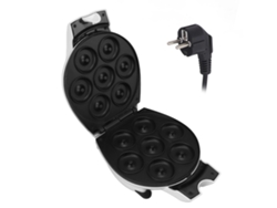 Mini máquina para hacer donuts (750 W, 7 unidades, calentamiento rápido, doble cara, antiadherente, blanca, 220 V, UE)