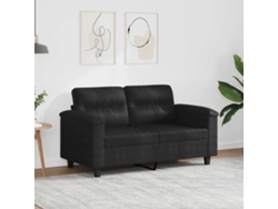 Sofá De 2 Plazas | Sofá De Salón | Sofá De Descanso De Tela De Microfibra Negro 120 Cm