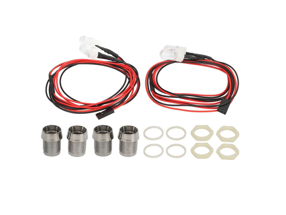 Kit De Luces Led Rc De 2 Piezas Y 8 Mm Para Coches Traxxas Hsp, Tamiya, Redcat, Axial Y Scx10 Crawler - Blanco