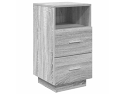 Sonoma MAISON EXCLUSIVE Mesita de noche gris con 2 cajones (36x36x68 cm)