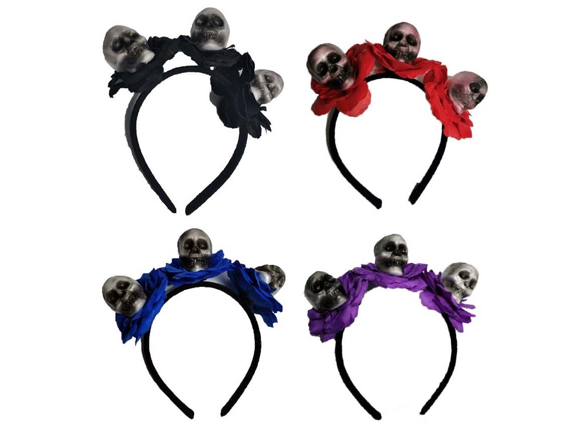 4 Pcs Tiara De Halloween De Calavera Gótica Para Disfraces Y Fiesta De Cosplay Decoración