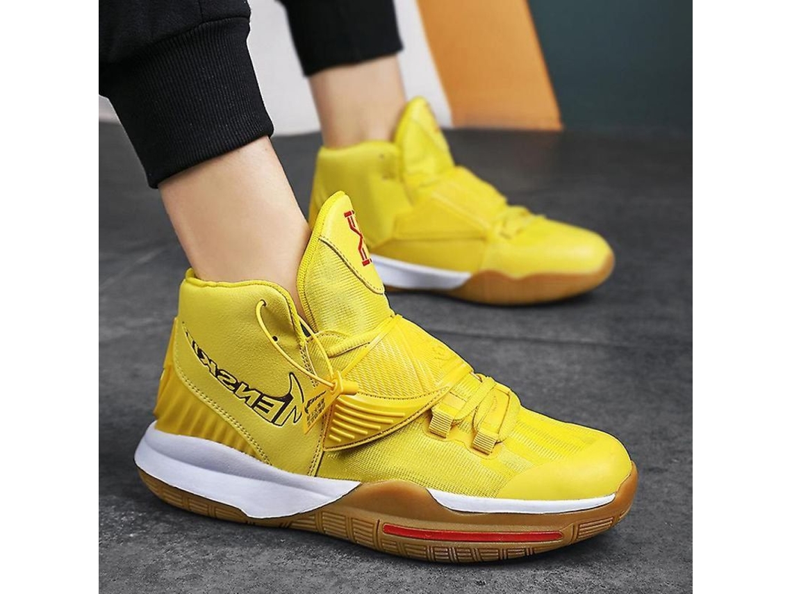 2026-zapatos De Baloncesto Adolescentes Antideslizantes Altos Transpirables Con Protección De Tobillo Ujb 43 Amarillo