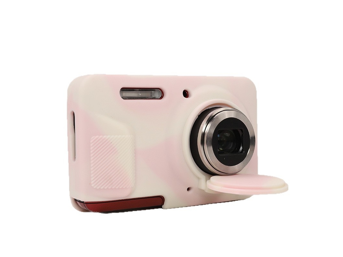 Estuche EIFSON para cámara digital Kodak Pixpro Fz55, con tapa de objetivo (compatible, blanco con detalles rosas)