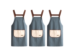 3 Piezas De Mono Pvc Antiadherente Y Resistente Al Desgaste, Cintura Impermeable Y A Prueba De Aceite, Delantal Cocina Hogar Cocinar Adulto