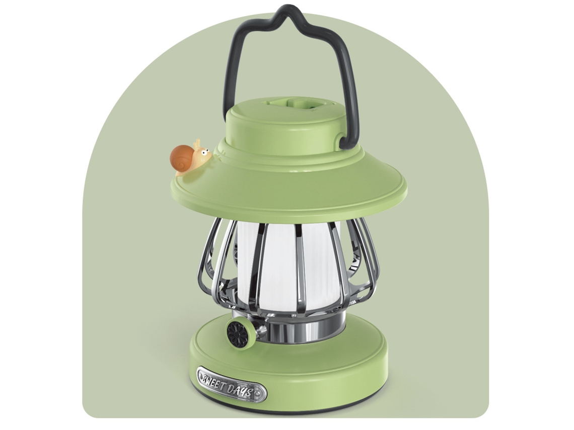Luz Nocturna Retro Para Acampar Caracol Luz Nocturna Verde SIURN Recargable Portátil