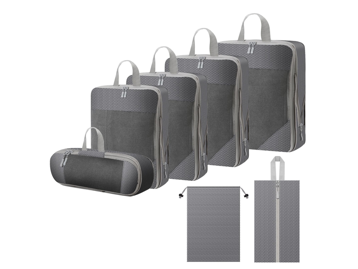 Juego De Organización Para Clasificar Ropa De 7 Piezas, Cubos De Embalaje Para Viajes Que Ahorran Espacio CHRUI Grey