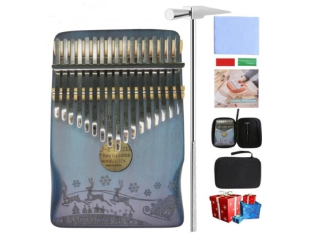 Kalimba pulgar piano con bolsa de martillo + libro de música para amantes de la música, principiantes y niños madera Peach Blossom Wood 17 teclas C...