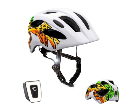 Casco de Bicicleta para Niños CRAZY SAFETY de 6 a 12 años Amarillo /Azul Grafiti EN1078