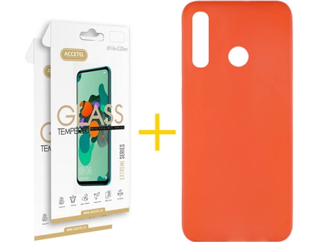 Kit Funda + 2 Protectores de Pantalla Huawei P Smart 2019 Plus ACCETEL Liso 9 Rojo