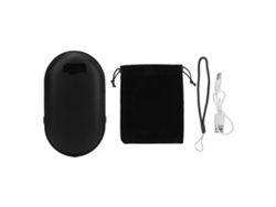 Calentador De Manos Eléctrico 2 En 1, Batería Externa Recargable Por Usb Con Pantalla Lcd, Portátil, Negro.