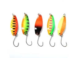 Señuelo Artificial (señuelo De Pez Biónico, Espinner Colorido) 5 Piezas 3.5g/3.4cm Señuelo De Metal De Hoja De Sauce Para Topmouth Culter Señuelo Duro