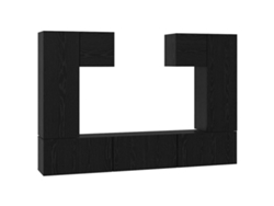 Maison Exclusive - Conjunto De Mueble De Tv 7 Pcs Roble Negro Madera De Ingeniería