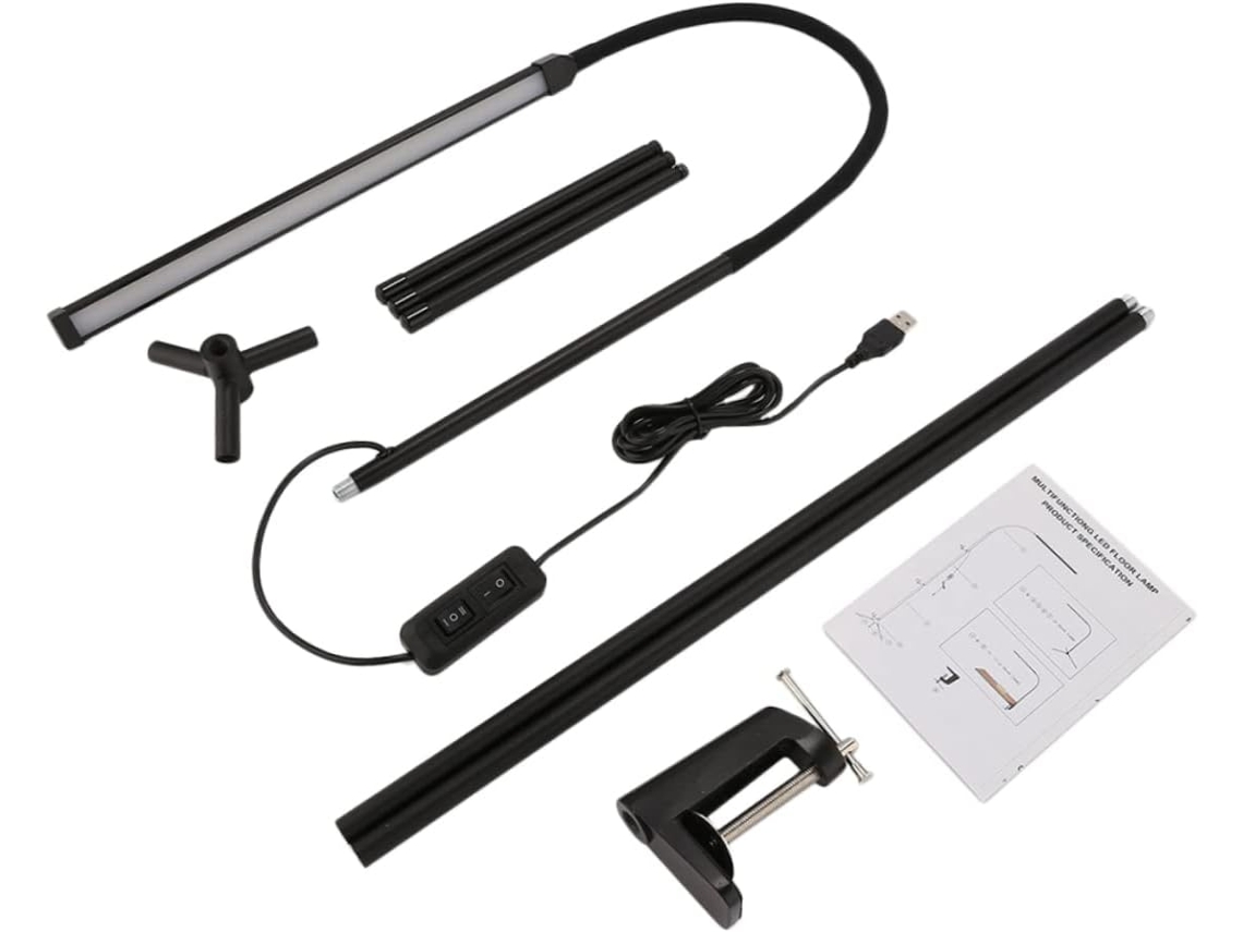 1 Juego De Lámpara De Escritorio Led Regulable Con Pinza, Brazo Flexible Y Control Táctil Ajustable.