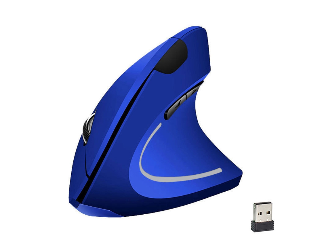 Ratón Vertical Inalámbrico, De Diseño Ergonómico, Recargable, Silencioso, Portátil, Apto Para Ordenadores, Con Función Bluetooth. Azul.