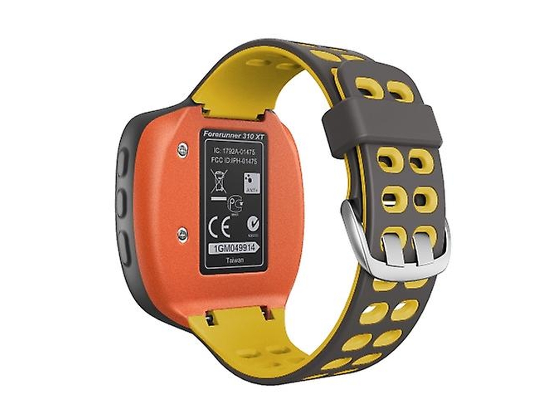 Bracelete de Smartwatch para Garmin Forerunner 310Xt Pulseira de Relógio de Silicone de Cinza Amarelo GERTIZ