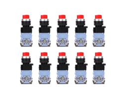 10 Pcs Interruptor Selector Bem38-11xd/21 2 Posiciones Con Luz Roja Mando 22mm Clave Reset Circuito Control