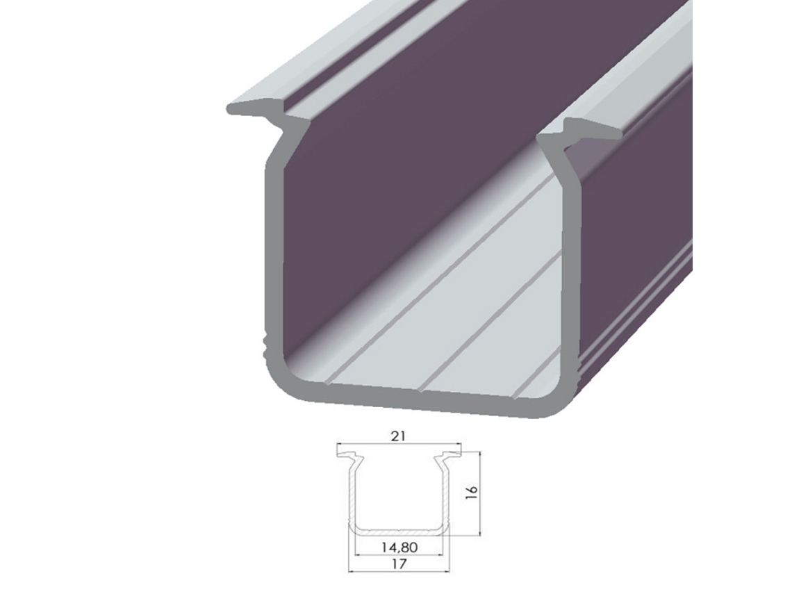 Perfíl Aluminio Tipo ECO P05 1,00M GREENICE