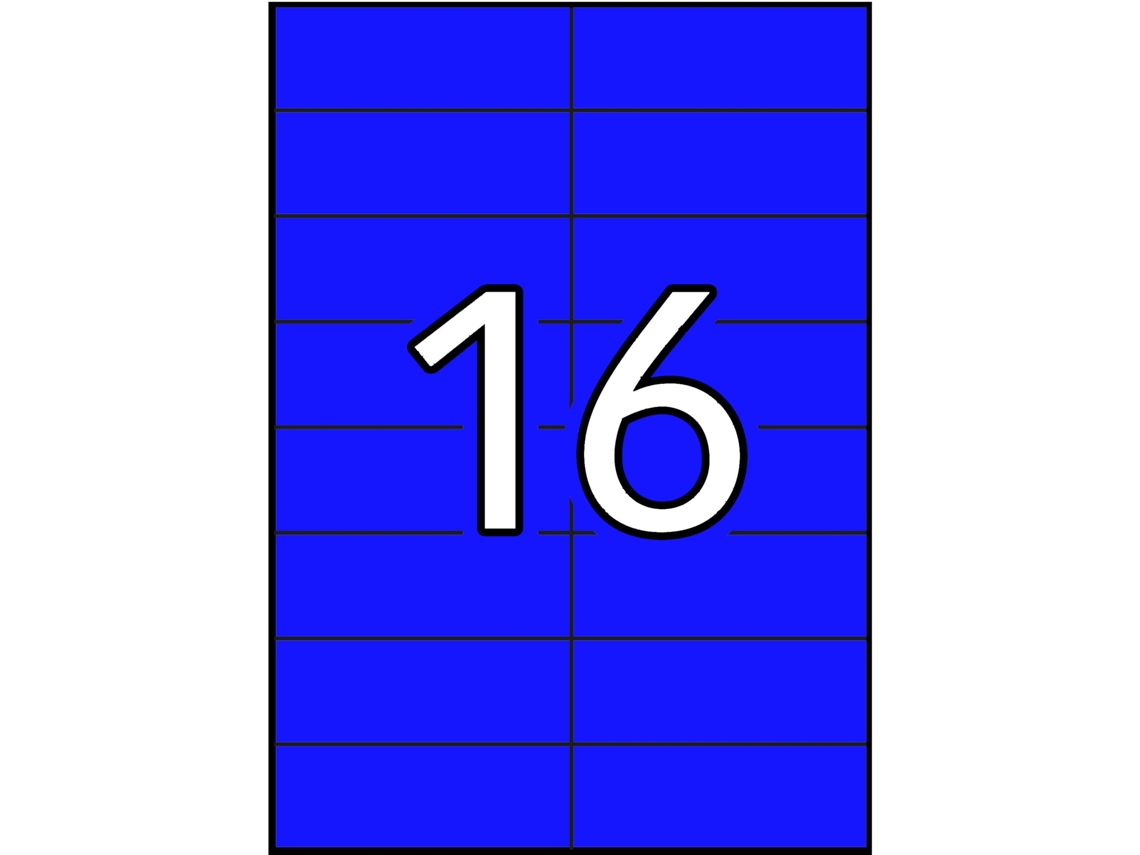 Etiquetas Adhesivas Permanentes en A4 20 Hojas APLI (Azul - 105 X 37 mm)