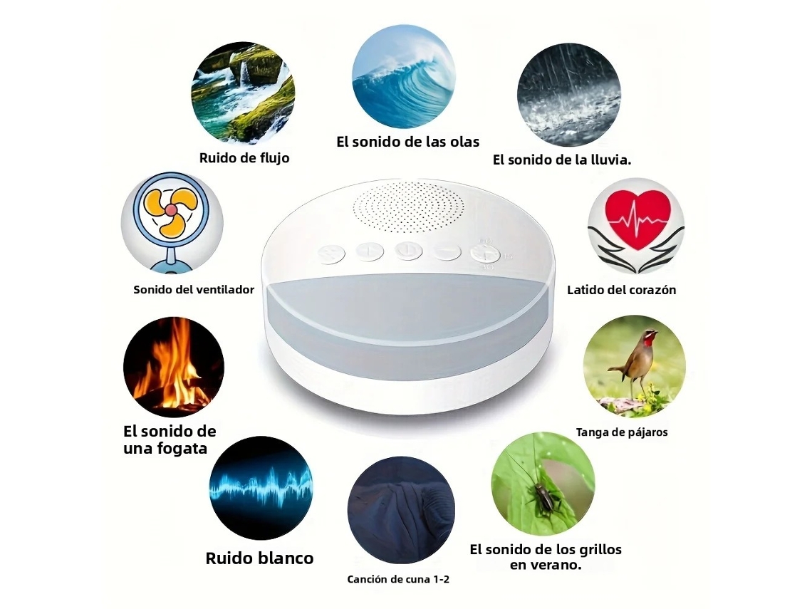 Reprodutor de Ruído Branco MDUG Recarregável Usb Bateria 1200mah