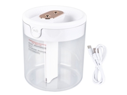 KOFIHETY Humidificador 2L Blanco de Gran Capacidad con Doble Salida de Niebla Silencioso para Hogar Dormitorio Oficina con Luz Nocturna USB