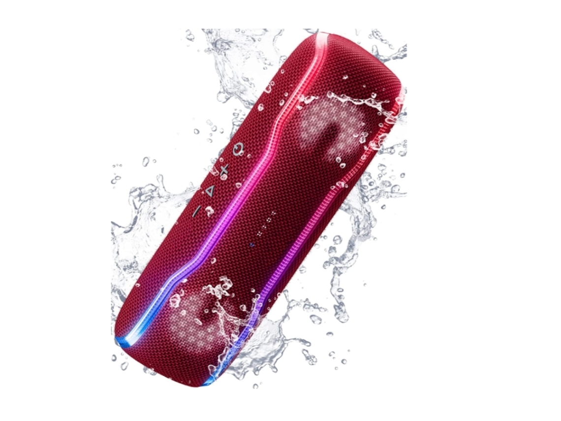 Altavoz Bluetooth portátil Ipx7 Altavoz inalámbrico resistente al agua con tiempo de reproducción de 24 horas para fiestas en casa Viajes en la playa Rojo YEMAESRE