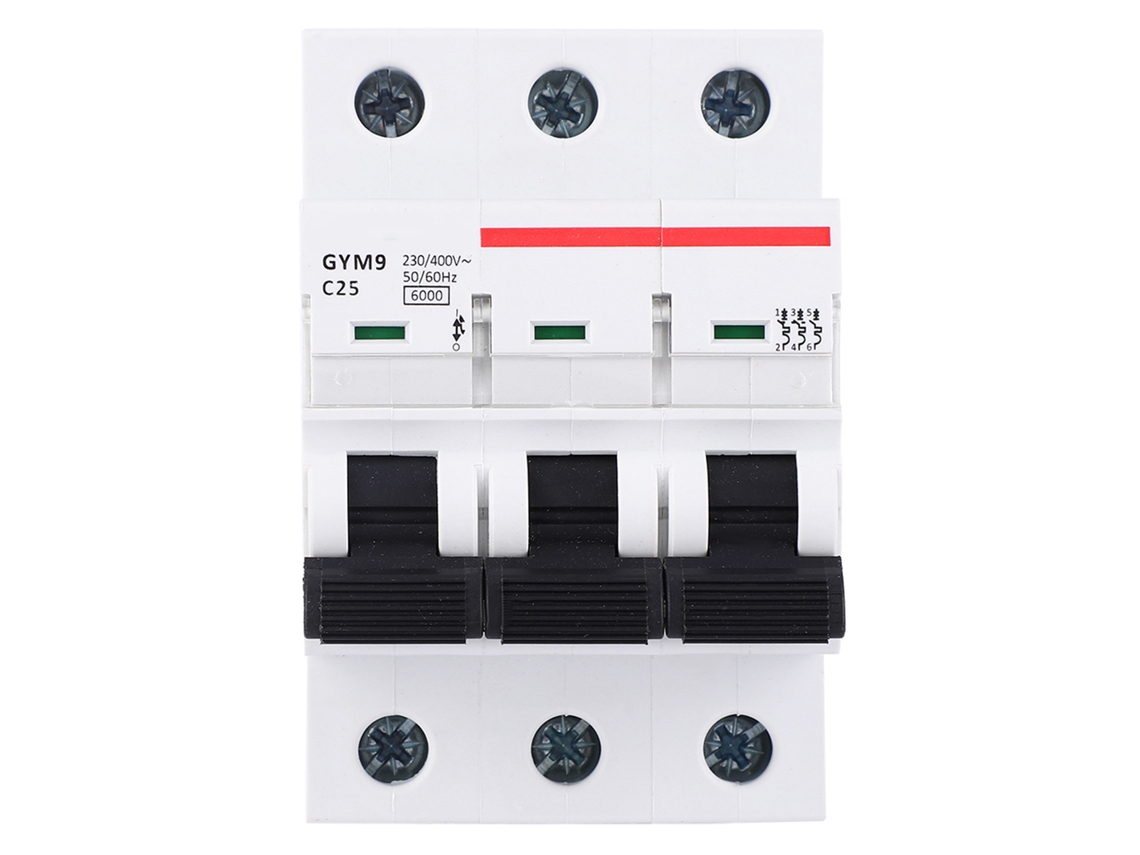 Disyuntor Miniatura Gym9 3p Mcb 16a 400vac Protección Contra Cortocircuitos Y Sobrecargas