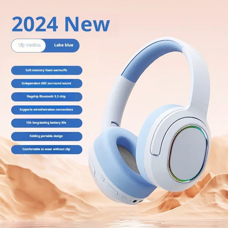 Auriculares Inalámbricos Bluetooth (azules), Compatibles Con Tarjetas Tf, Con Micrófono.