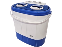 Mini Lavadora Centrifugadora Portátil, 3kg Lavado, 2 Compartimentos, Programa Lavado 15m Briebe Wm1140 Blanco/gris
