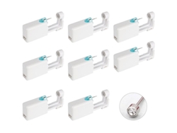 Pistola Perforadora De Orejas Desechable, Paquete De 8 Unidades, Juego Seguro Y Estéril Con Pendientes Para Niñas Y Niños (blanco)