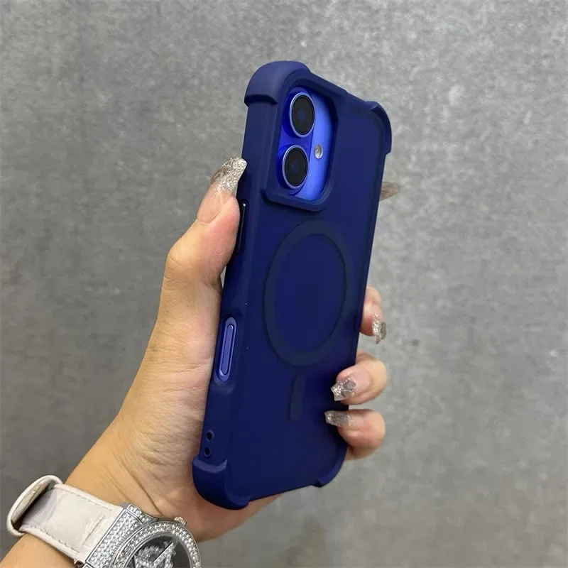 (para Iphone 13 Azul Oscuro) Funda Protectora, Compatible Con Carga Inalámbrica Y Fijación Magnética Magsafe.