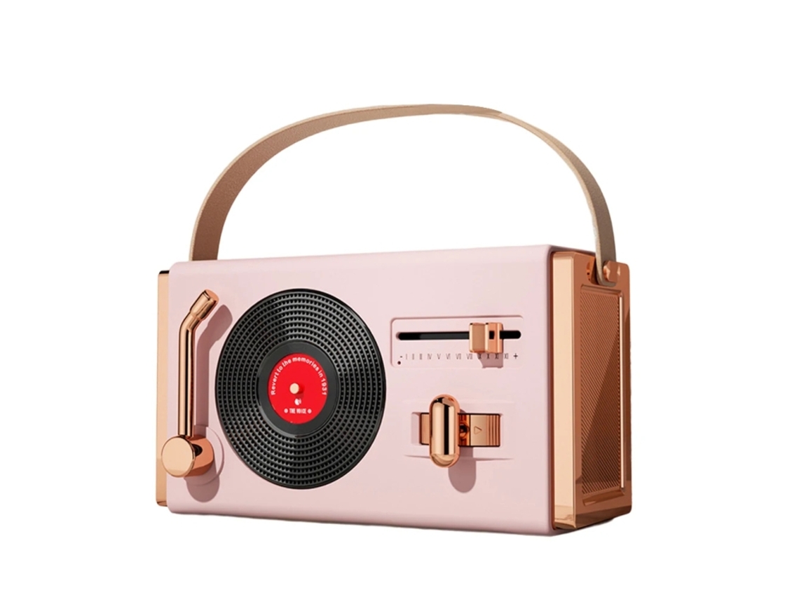 Altavoz Bluetooth Csyy Bfq 07, sonido Hi-Fi retro, rosa