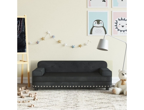 MAISON EXCLUSIVE Sofá para niños de terciopelo negro 90x53x30 cm