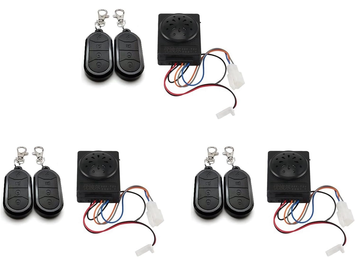 Sistema De Alarma Para Bicicleta Eléctrica 3x Con Control Remoto Doble, 36v 48v 60v 72v Para Bicicletas Eléctricas/scooters