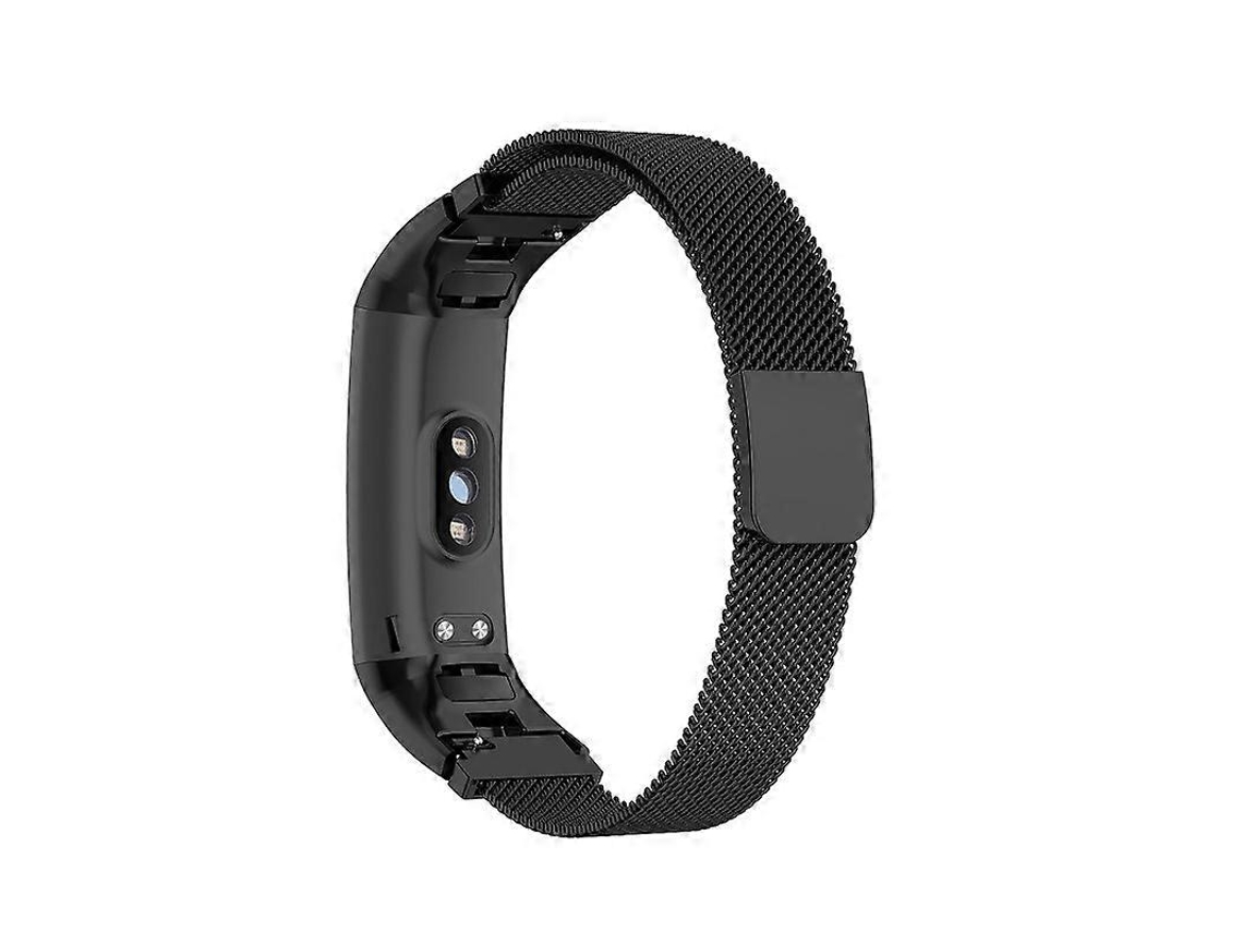 Correa de repuesto de acero inoxidable con correa milanesa para Huawei Honor Band 5/4 Ly Ebike (negra)