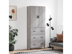 Aparador Alto Madera Contrachapada Gris Sonoma 69,5x34x180 Cm