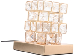 Lámpara De Mesa Cúbica De Cristal Con Luz Nocturna Led, Lámpara De Escritorio Cúbica Led De Cristal