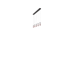 Lámpara de suspensión horizontal CONE Oro-rosa Negro 5x7W 3000K PERENZ