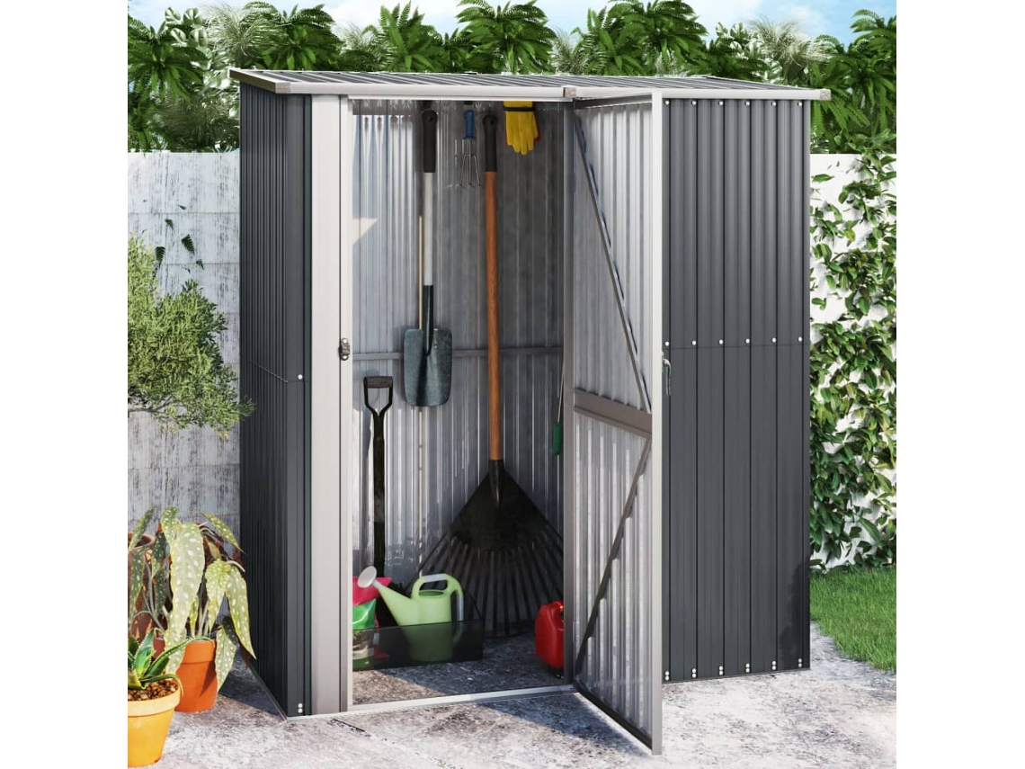 Caseta de jardín de acero galvanizado antracita de 180,5 x 97 x 209,5 cm LOVELY HOME