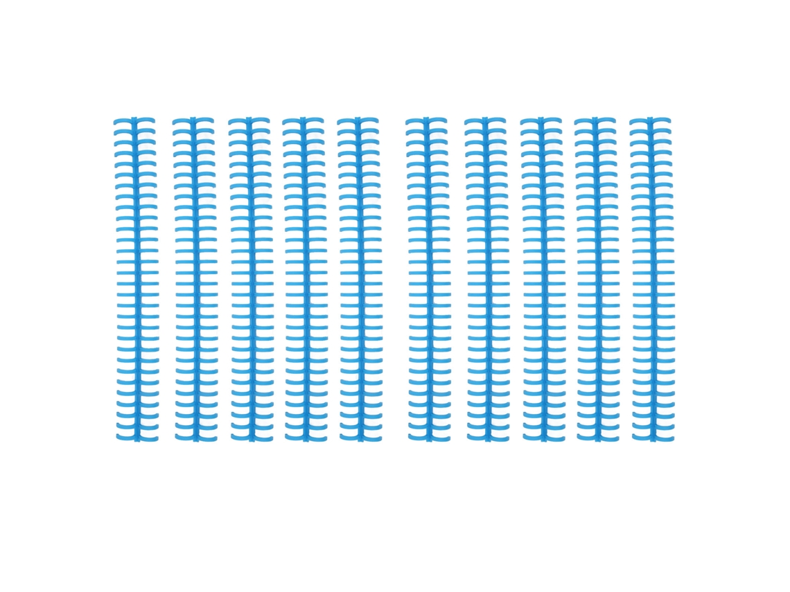 10 Espinhos de Encadernação 30 Buracos 13mm Plástico para Folhas Soltas Azul | S/MARCA