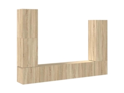 Conjunto de muebles para TV de 4 piezas, madera de roble procesada, Sonoma, MAISON EXCLUSIVE