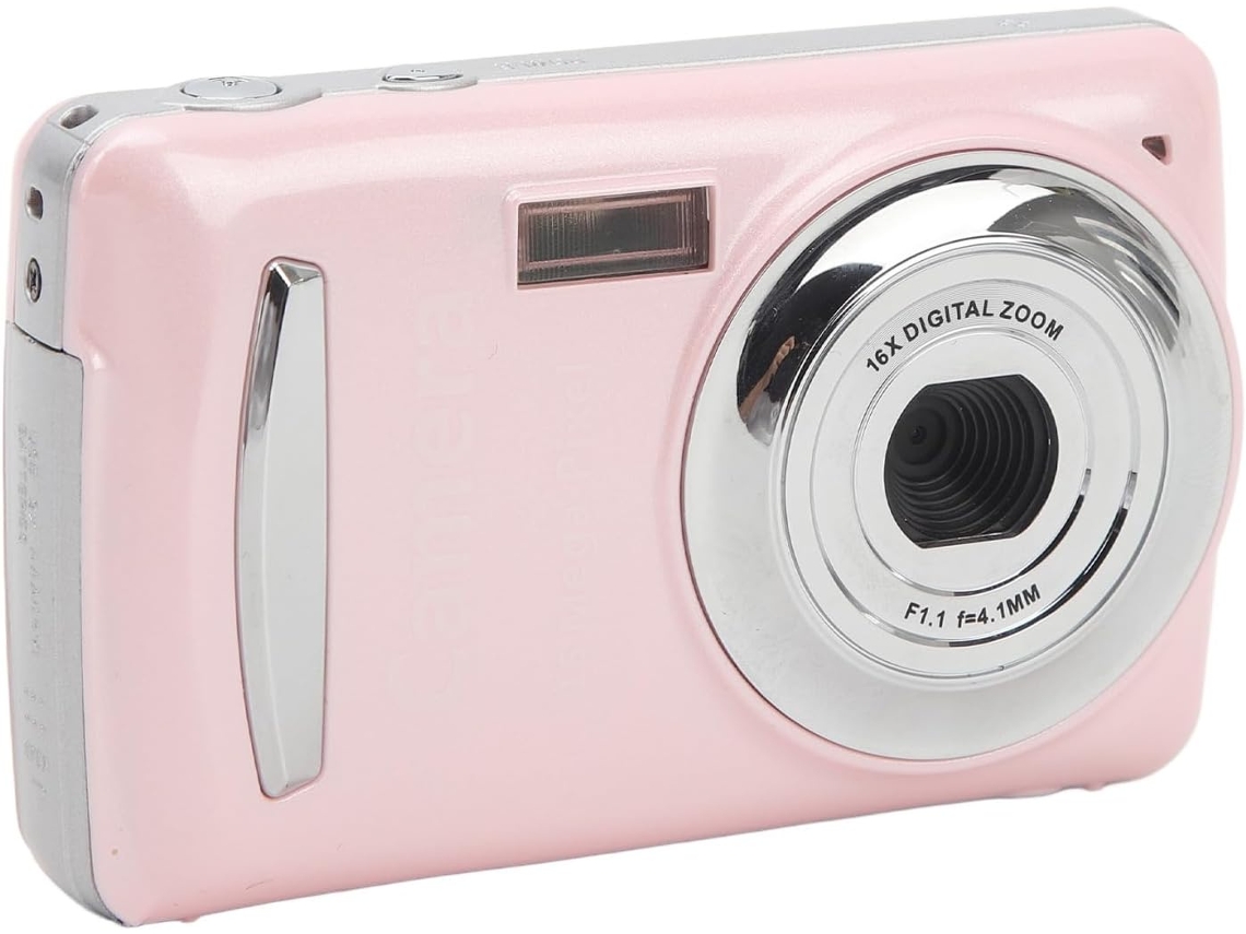 Cámara Digital 1080p Fhd De 16 Mp Para Fotografía, Video Y Vlogs Con Zoom Digital De 16x Y Pantalla De 2,4 Pulgadas (rosa).
